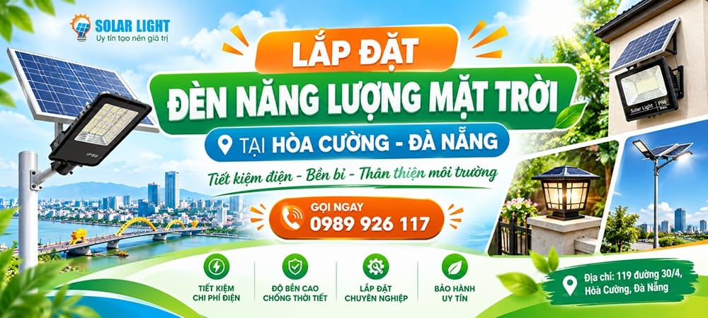 Lắp đặt đèn năng lượng mặt trời tại Hòa Cường Đà Nẵng